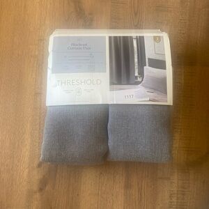 Threshold Heathered Gray Blackout Curtain Pair
